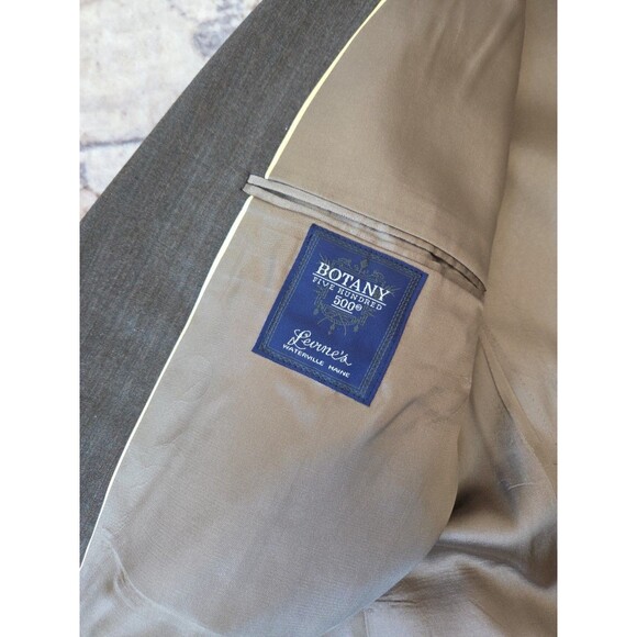 #48 Vtg Botany 500 48R  Gray Striped USA Made Mens Jacket Pants Suit Levine's - Picture 12 of 12